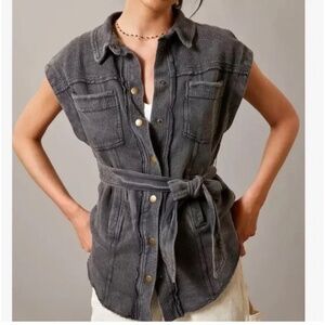 Anthropologie Pilcro utility vest with belt, small, NWT